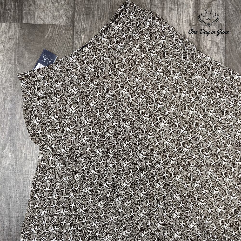 Anne Klein Floral Pleated Midi Skirt Brown Ivory NWT Size S